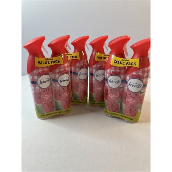 Febreze Air Freshener Lot 8 Total Spray Sweet Watermelon Vine Scent, 8.8oz - Picture 2 of 4